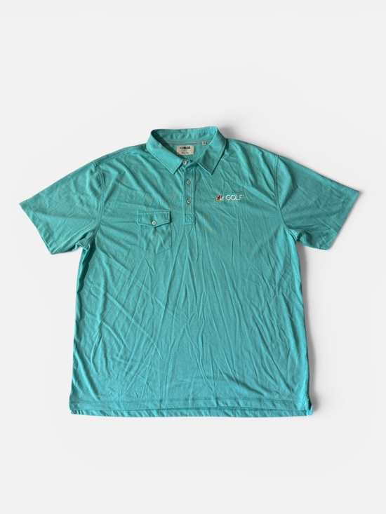Linksoul Other - Linksoul mens 2XL XXL light blue NBC golf Tempus Fugit luxury cotton polo shirt